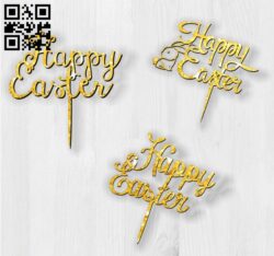 Happy Easter topper E0013476 file cdr and dxf free vector download for laser cut plasma