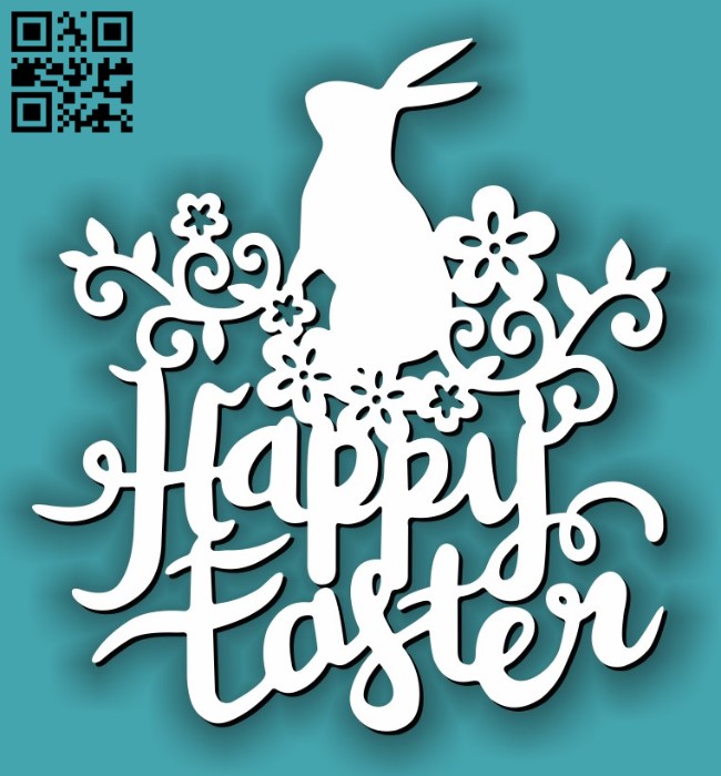 Happy easter eggs E0013410 file cdr and dxf free vector download for laser cut plasma