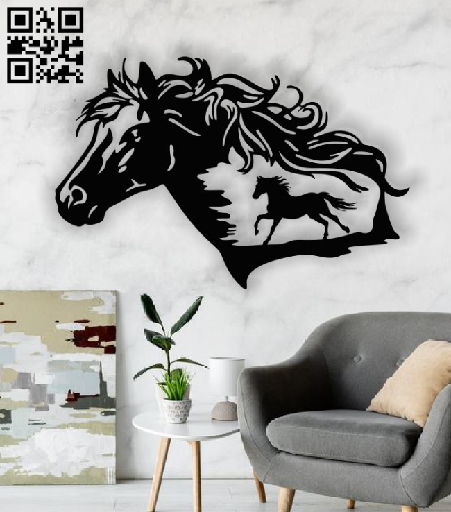 Horse E0013422 file cdr and dxf free vector download for laser cut plasma