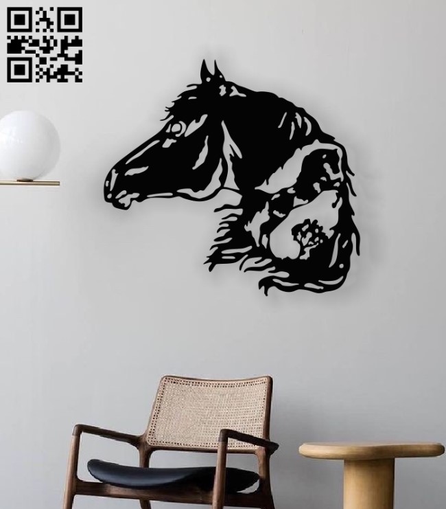 Horse wall decor E0013435 file cdr and dxf free vector download for laser cut plasma