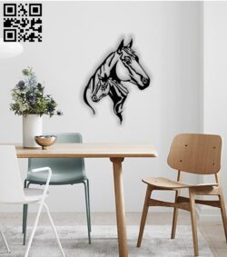 Horse wall decor E0013489 file cdr and dxf free vector download for laser cut plasma