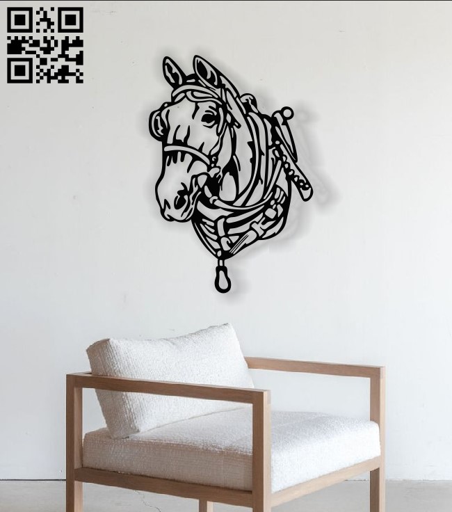 Horse wall decor E0013490 file cdr and dxf free vector download for laser cut plasma