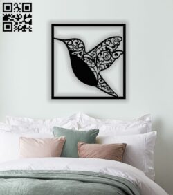 Hummingbird wall art E0013381 file cdr and dxf free vector download for laser cut plasma