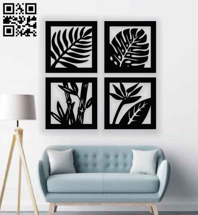 Leaf wall decor E0013327 file cdr and dxf free vector download for laser cut plasma