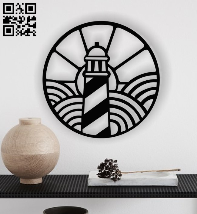 Lighthouse wall decor E0013334 file cdr and dxf free vector download for laser cut plasma
