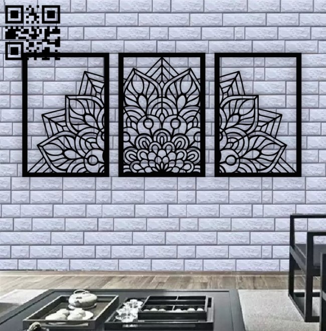 Mandala wall decor E0013331 file cdr and dxf free vector download for laser cut plasma