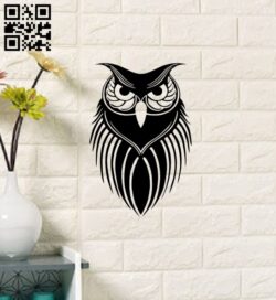 Owl wall art E0013480 file cdr and dxf free vector download for laser cut plasma