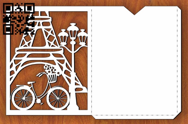 Paris card E0013450 file cdr and dxf free vector download for laser cut