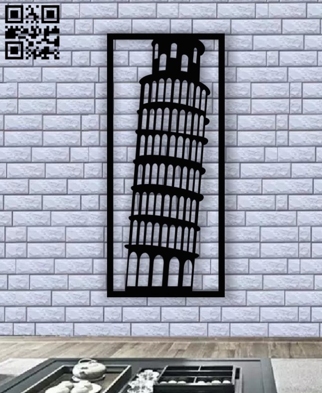 Pisa leaning tower E0013389 file cdr and dxf free vector download for laser cut plasma