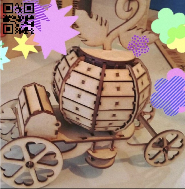Pumpkin carriage E0013493 file cdr and dxf free vector download for laser cut