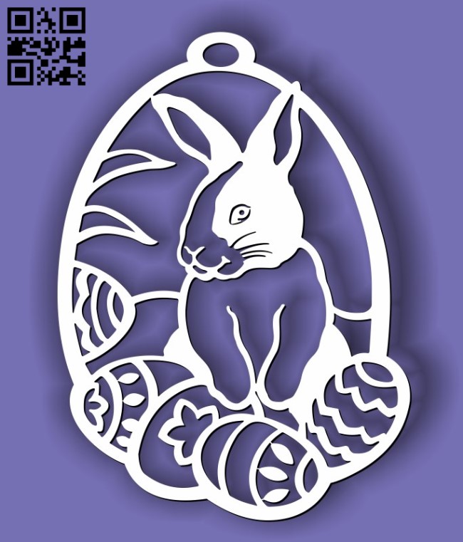 Rabbit with easter eggs E0013408 file cdr and dxf free vector download for laser cut plasma