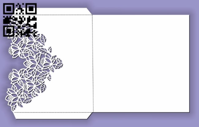 Rectangular flower envelope E0013478 file cdr and dxf free vector download for laser cut