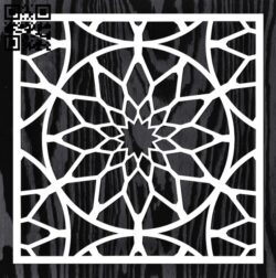 Square decoration E0013344 file cdr and dxf free vector download for laser cut