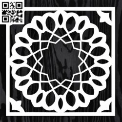 Square decoration E0013345 file cdr and dxf free vector download for laser cut