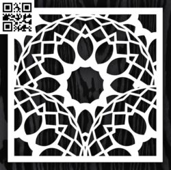 Square decoration E0013348 file cdr and dxf free vector download for laser cut