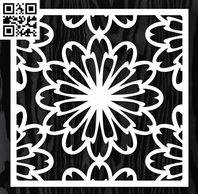 Square decoration E0013349 file cdr and dxf free vector download for laser cut