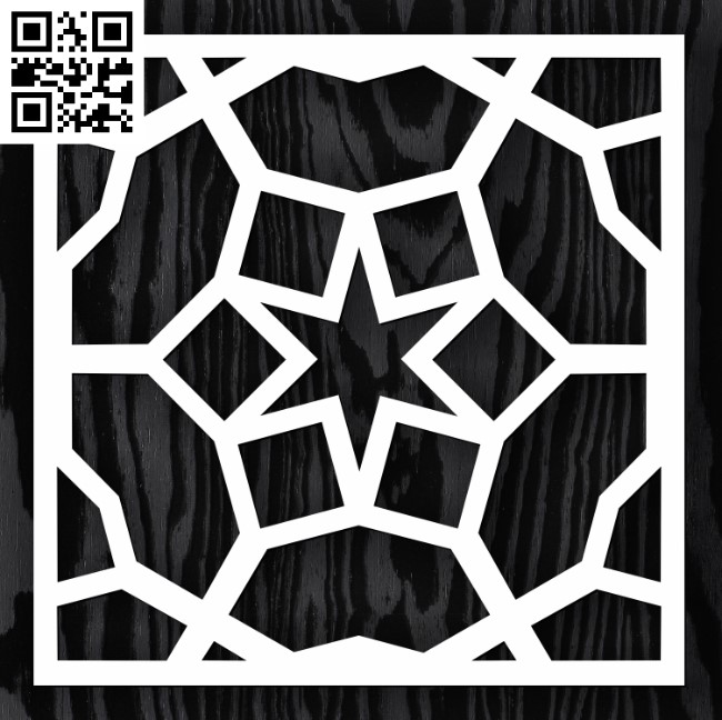 Square decoration E0013350 file cdr and dxf free vector download for laser cut