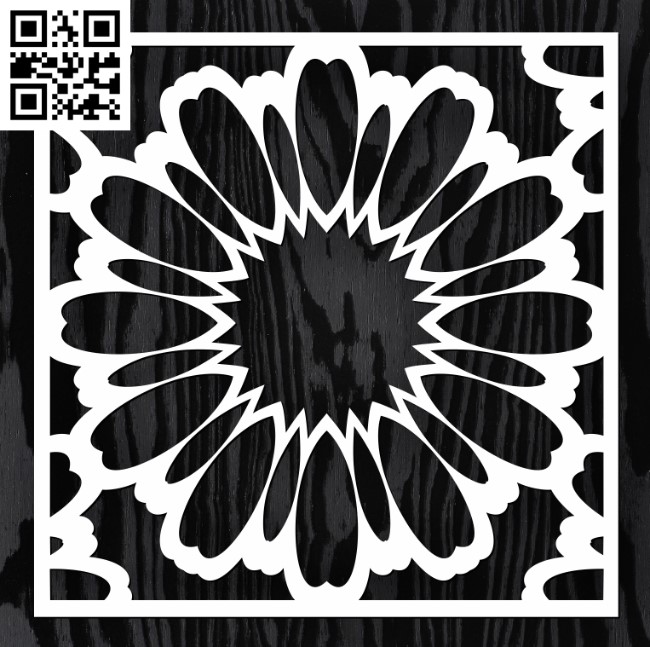 Square decoration E0013351 file cdr and dxf free vector download for laser cut