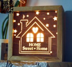 Sweet home lamp E0013267 file cdr and dxf free vector download for laser cut