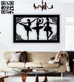 Ballerina panel E0013605 file cdr and dxf free vector download for laser cut plasma