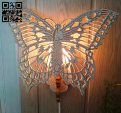 Butterfly lamp E0013564 file cdr and dxf free vector download for laser cut