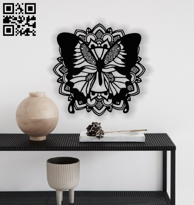 Butterfly mandala E0013614 file cdr and dxf free vector download for laser cut plasma