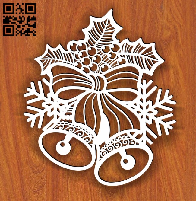 Christmas bell E0013718 file cdr and dxf free vector download for laser cut plasma