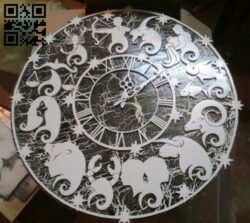 Clock Zodiac E0013562 file cdr and dxf free vector download for laser cut