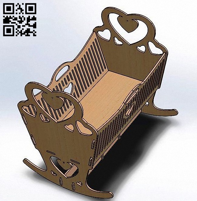 Crib doll bed E0013653 file cdr and dxf free vector download for laser cut