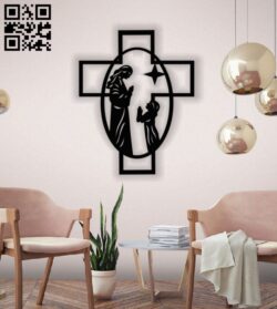 Cross with Jesus E0013520 file cdr and dxf free vector download for laser cut plasma