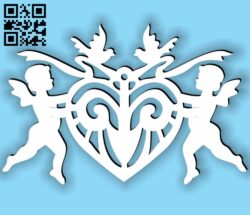 Cupid with heart E0013700 file cdr and dxf free vector download for laser cut