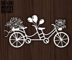 Double Bike E0013593 file cdr and dxf free vector download for laser cut