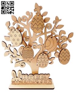 Easter tree E0013685 file cdr and dxf free vector download for cnc cut