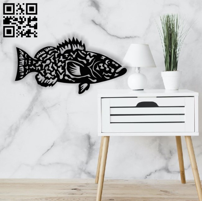 Fish art E0013662 file cdr and dxf free vector download for cnc cut plasma