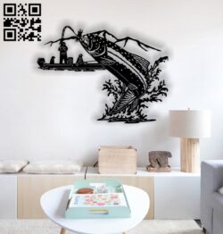 Fishing wall decor E0013532 file cdr and dxf free vector download for laser cut plasma