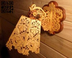 Flower lamp E0013566 file cdr and dxf free vector download for laser cut