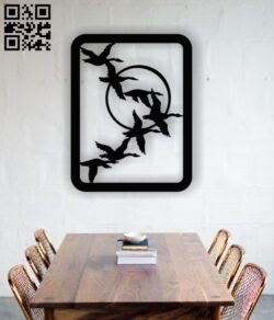 Geese goose wall art E0013552 file cdr and dxf free vector download for laser cut plasma