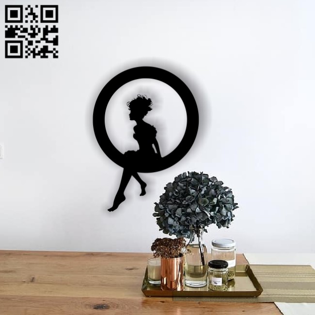 Girl with circle E0013684 file cdr and dxf free vector download for cnc cut plasma1