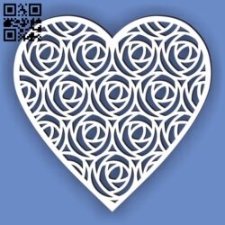 Heart with rose E0013543 file cdr and dxf free vector download for laser cut