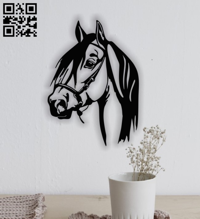 Horse face E0013518 file cdr and dxf free vector download for laser cut plasma