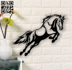 Horse jumping E0013517 file cdr and dxf free vector download for laser cut plasma