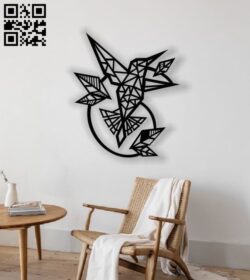 Hummingbirds fly wall decor E0013706 file cdr and dxf free vector download for laser cut plasma