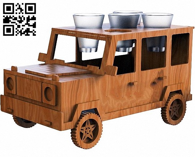 Jeep car minibar E0013654 file cdr and dxf free vector download for laser cut