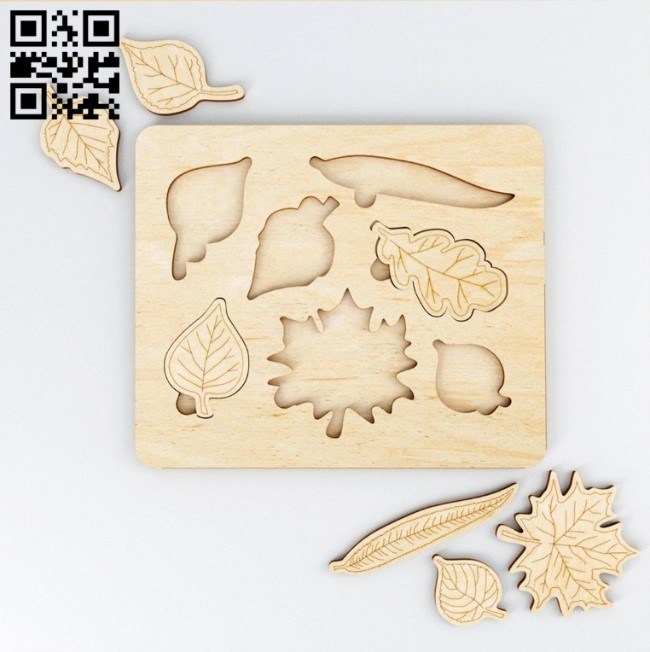 Leaf puzzle E0013516 file cdr and dxf free vector download for laser cut