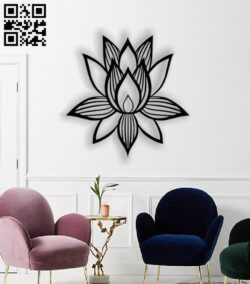 Lotus flower E0013627 file cdr and dxf free vector download for laser cut plasma