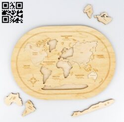 Map puzzle E0013515 file cdr and dxf free vector download for laser cut