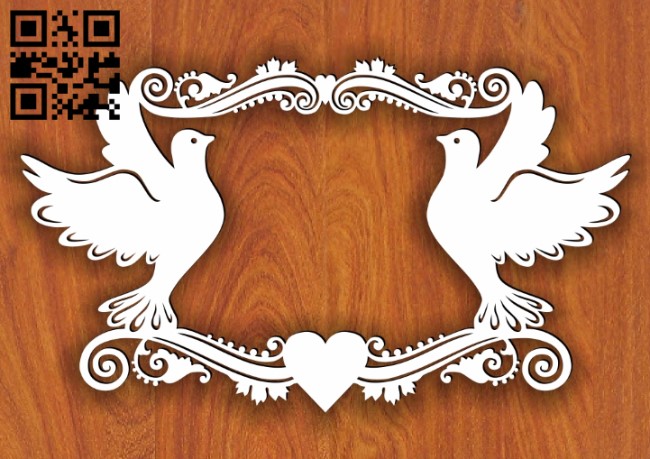 Pigeon monogram E0013607 file cdr and dxf free vector download for laser cut