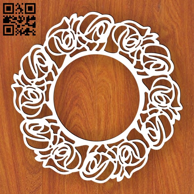 Rose frame E0013579 file cdr and dxf free vector download for laser