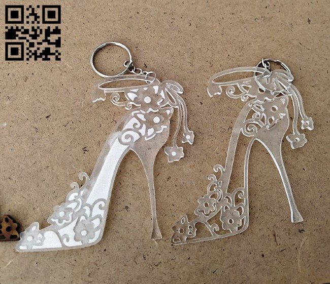 Shoe keychain E0013539 file cdr and dxf free vector download for laser cut