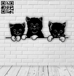 Three little kittens E0013571 file cdr and dxf free vector download for laser cut plasma